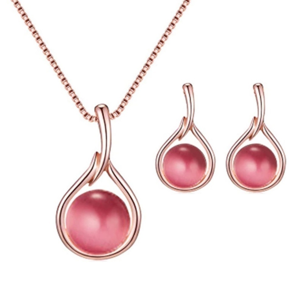 *JORAH* 3-Pc Red x Opal Style Fashion Jewelry Set